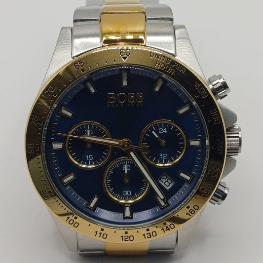 BOSS Chronograaf Tweekleurig Blauwe Wijzerplaat