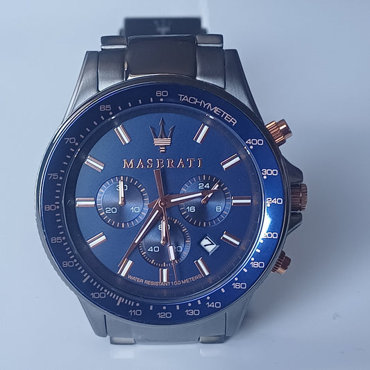 Maserati Sfida Chronograaf Donkerblauw & Roségoud