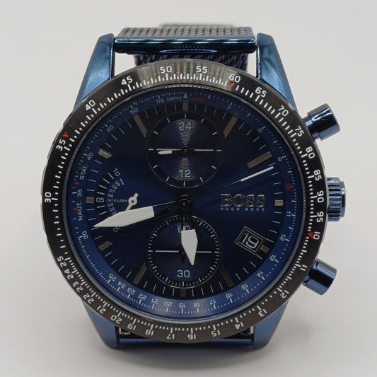 BOSS Chronograaf Blauw Mesh Band
